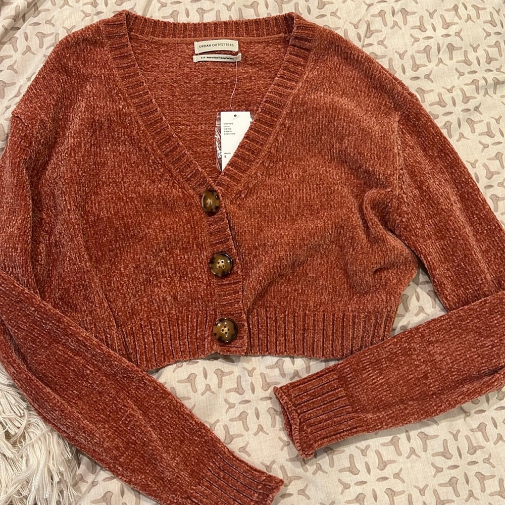 Urban outfitters button up crop sweater